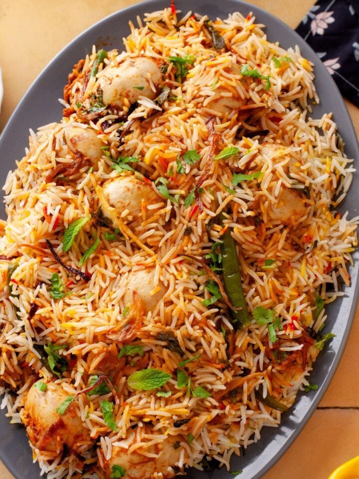 Egg biryani featured image.