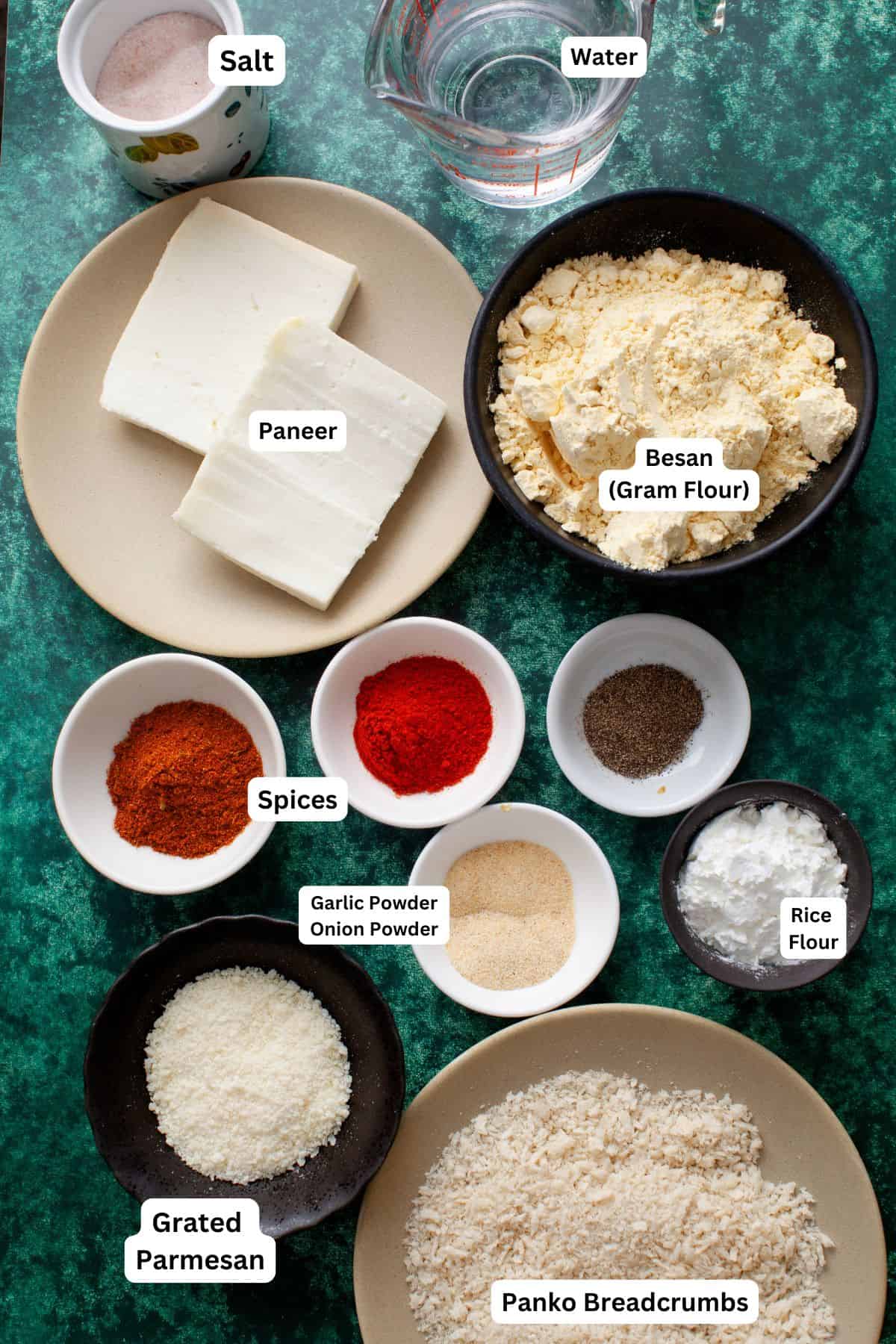 Ingredients for Making Crispy Paneer.