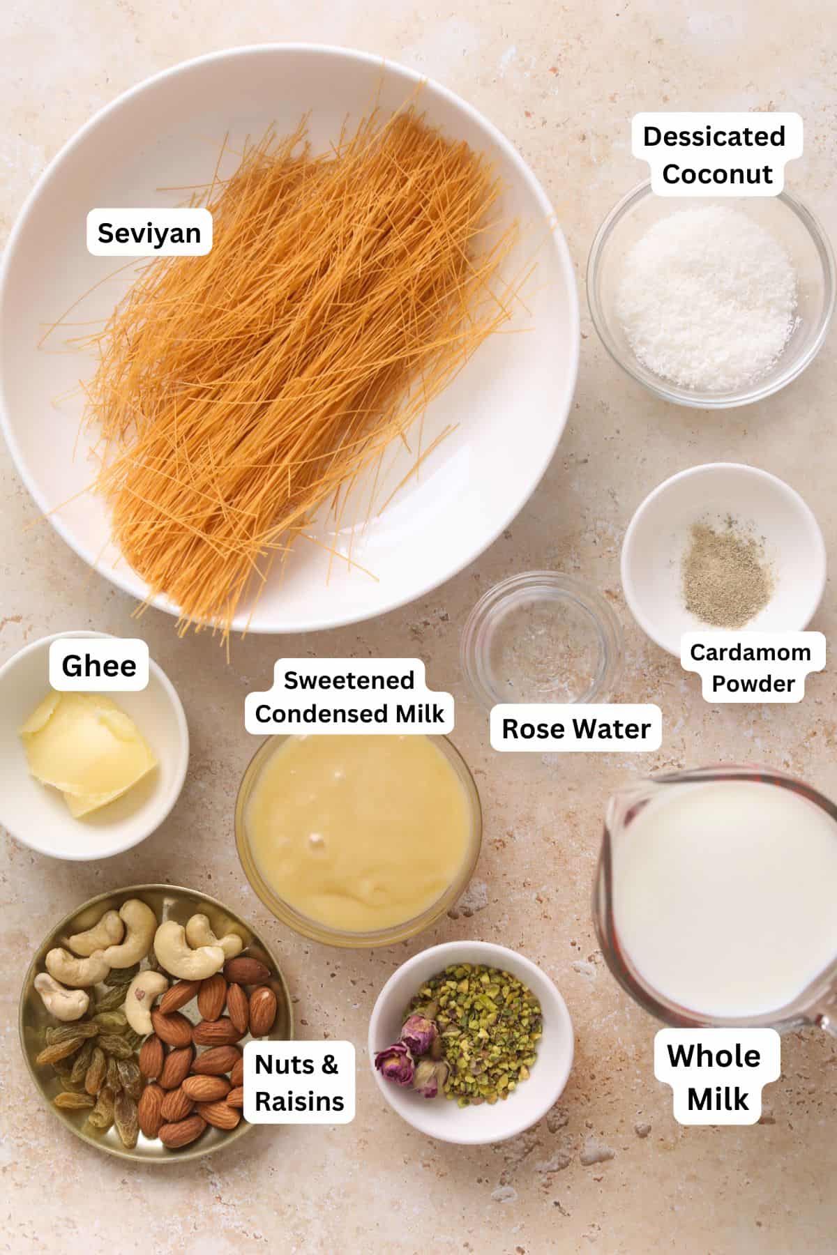 Ingredients Needed to make seviyan.