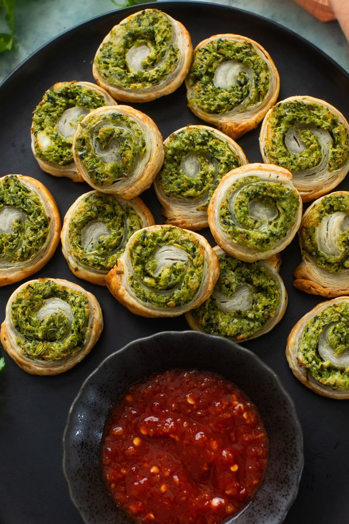 Close up image of hara bhara pinwheels.